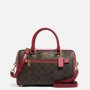 Coach  Rowan Satchel In Blocked Signature Canvas